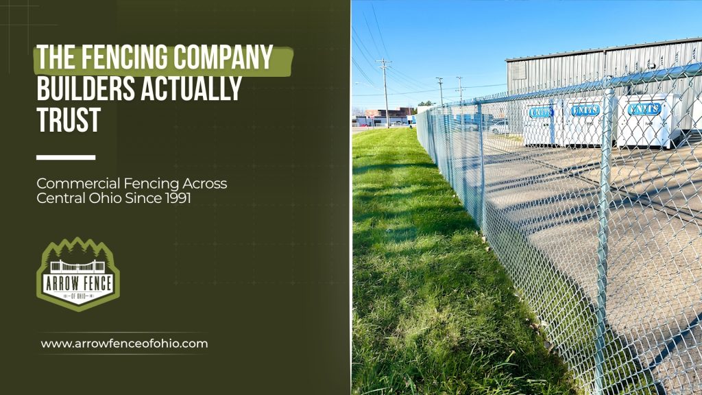 Chain link fence around a commercial storage facility